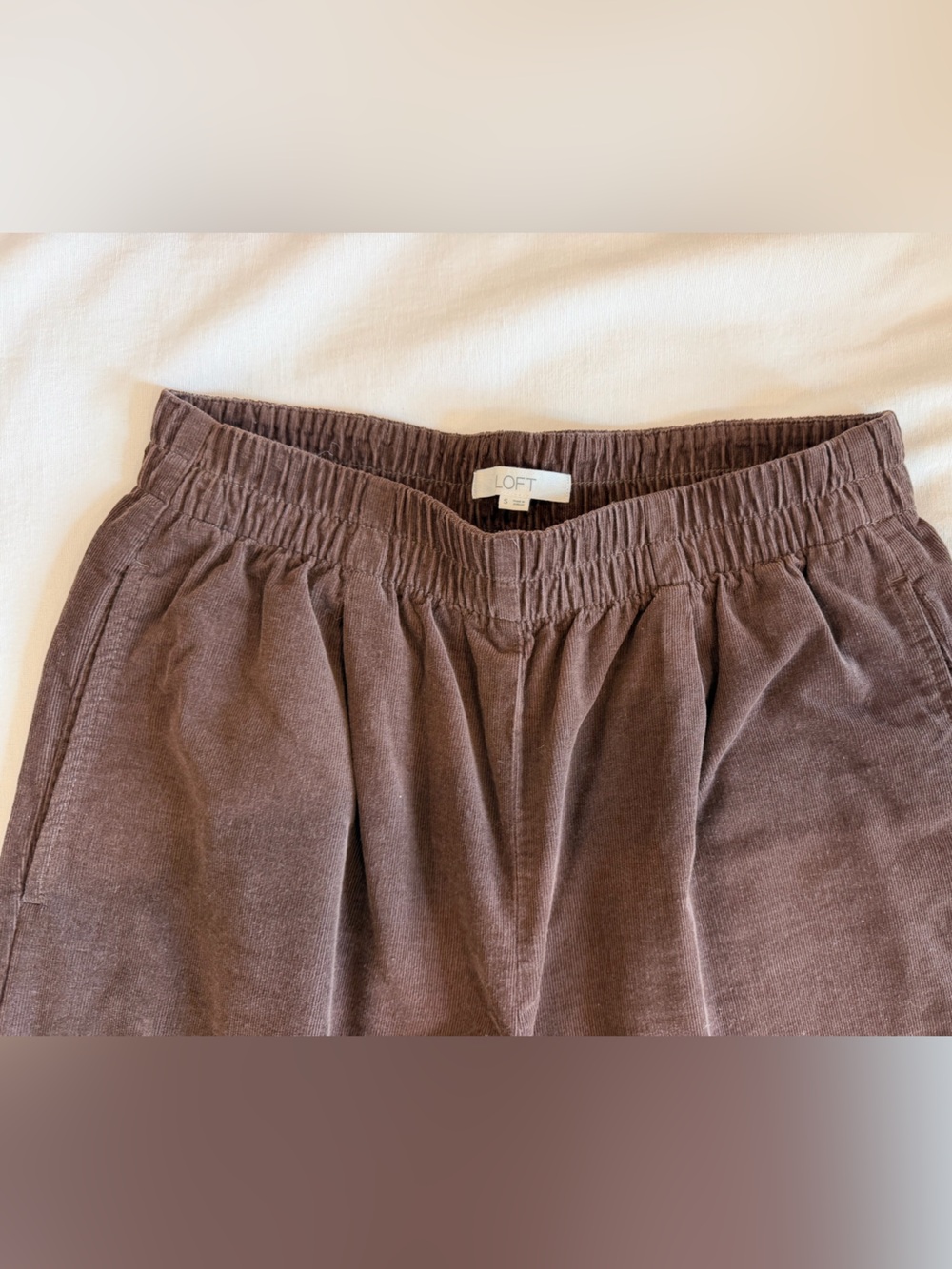 LOFT Pull-On Brown Corduroy Wide Leg Pants Size Small - Picture 3 of 7